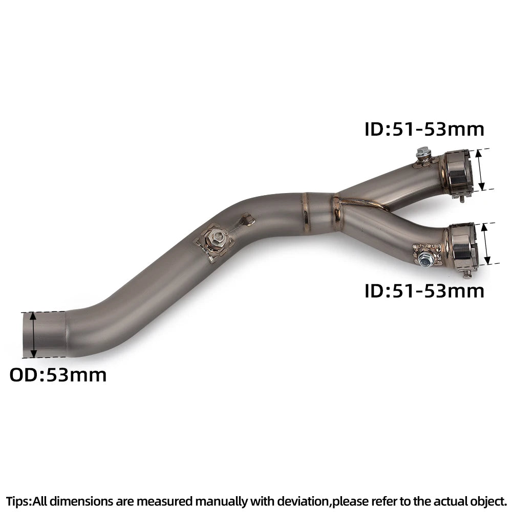 R1 ligne d'échappement pour Yamaha R1M MT10 MT10SP 2015-2026 moto échappement 53MM adaptateur tube pour origine silencieux