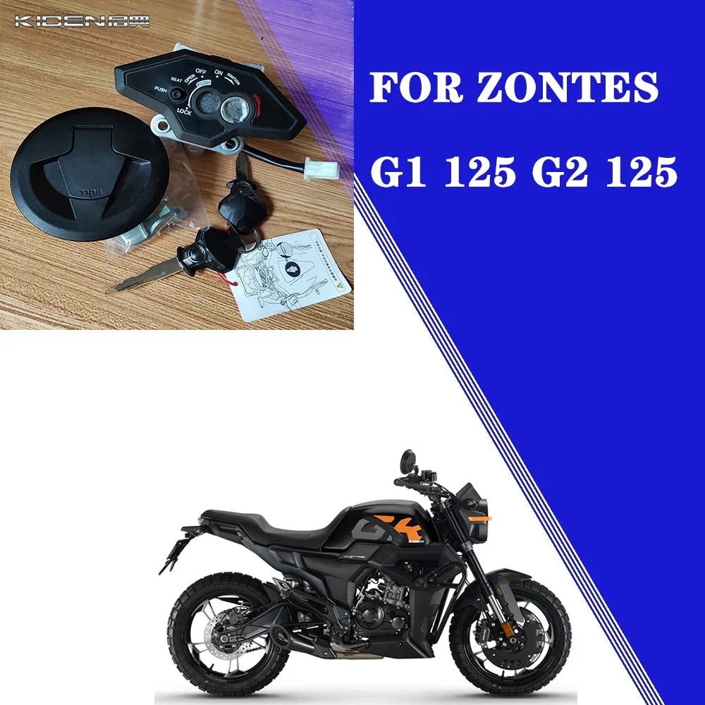 Pour Zontes G1 125 G2 125 moto origine pièces électrique door serrure réservoir commodo complet serrure kit serrure clé