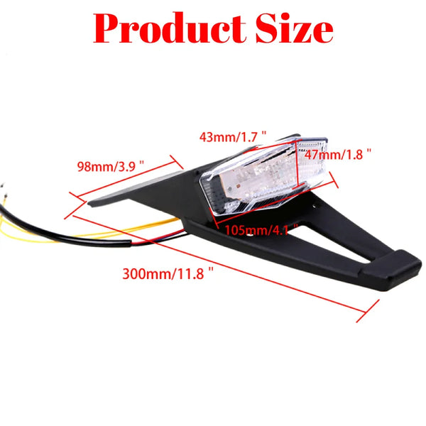 Moto LED feu arrière garde-boue arrière stop frein feux plaque d'immatriculation feu support universel 12V pour scooter Street moto