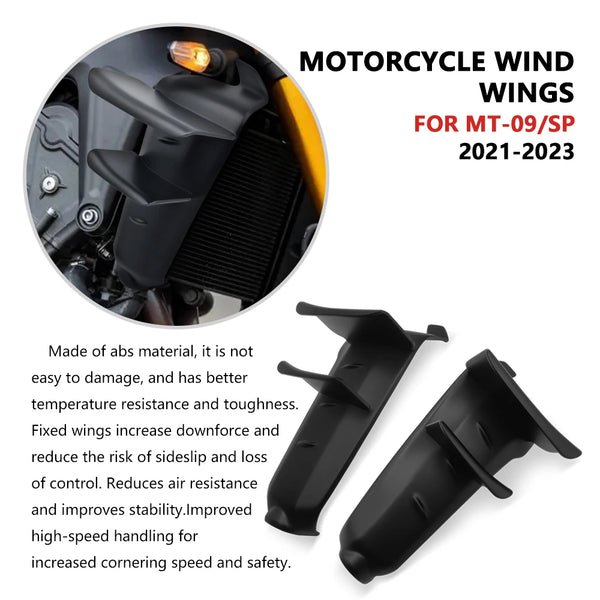Pour MT-09 MT09 SP 2021 2022 2023 latéral carénage latéral aileron moto aileron aérodynamique winglet fixe aile MT09 2023