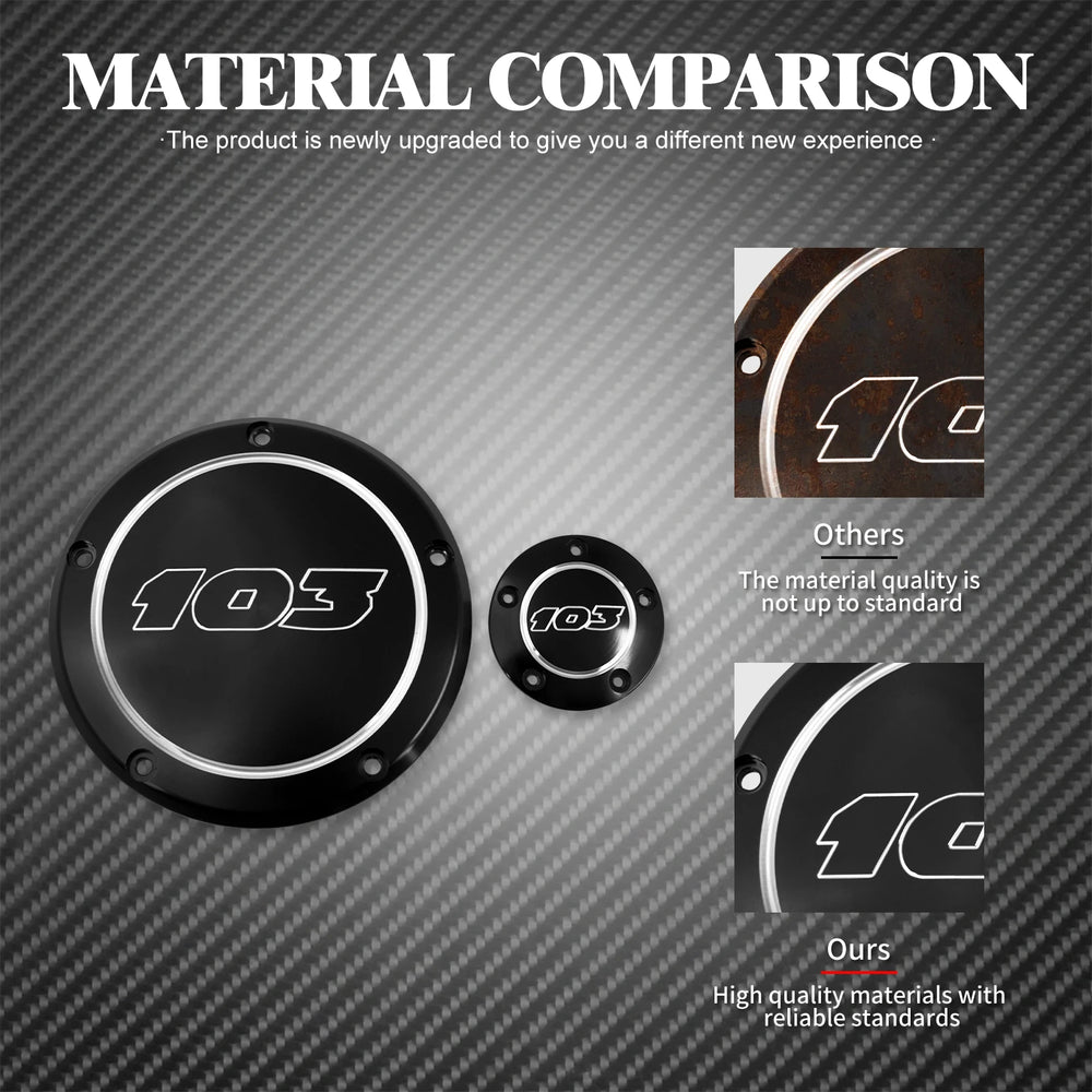 Moto 103 derby timing moteur embrayage latéral protection black/chrome pour Harley Touring Dyna Softail Electra Glide Street Bob FLHX